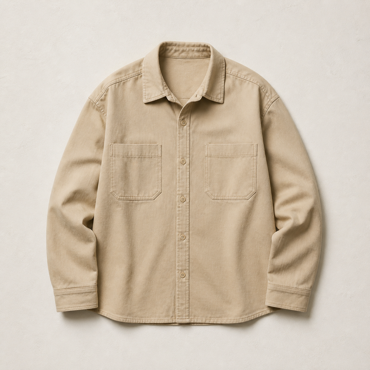 Relaxed Overshirt — Sand
