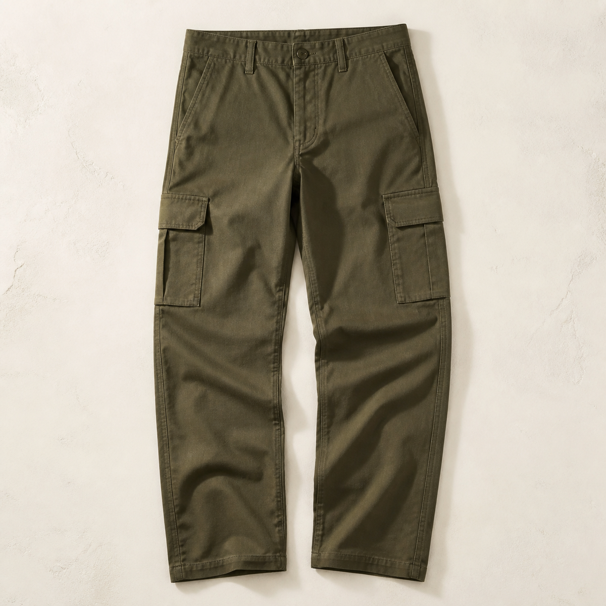 Cotton Cargo Trousers — Olive
