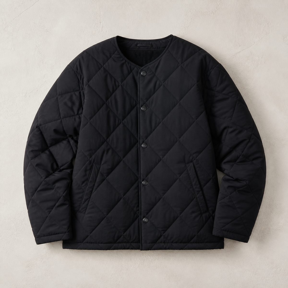 Lightweight Quilted Jacket — Black